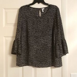 Black and White Polka Dot Women's Top